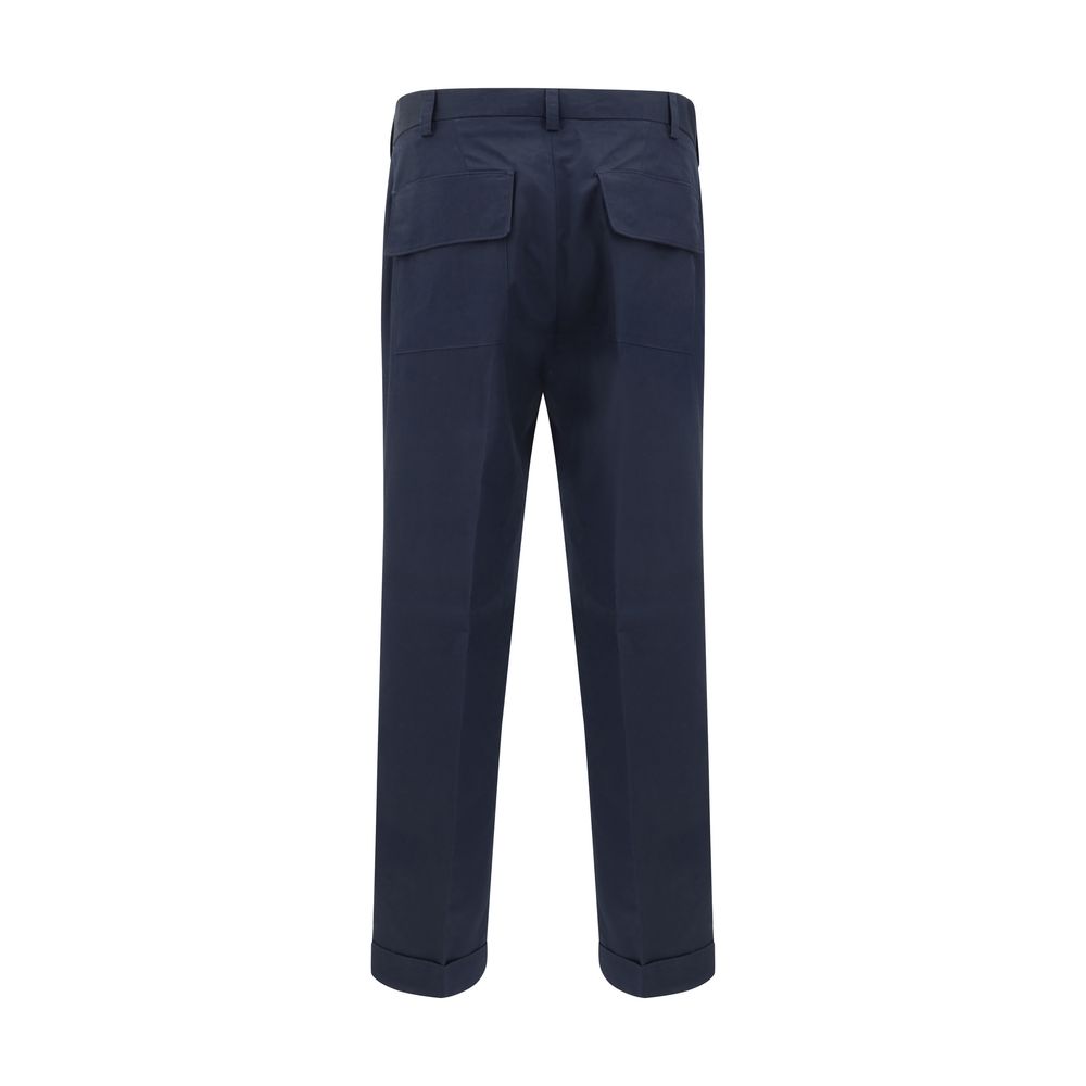 Germano Blue Cotton Casual Pants