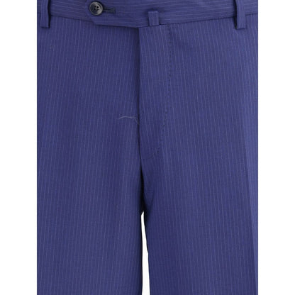 Gi Capri Blue Fleece Wool Suits And Blazer striped blue pants detail view