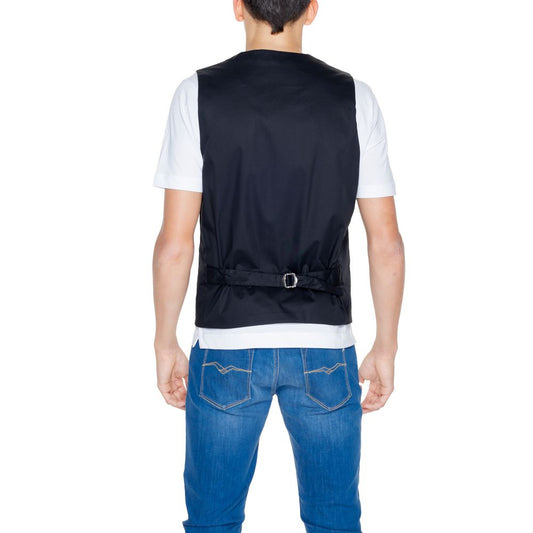 Gianni Lupo Black Cotton Waistcoat