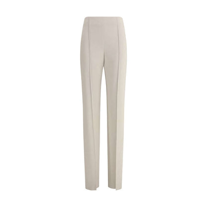 Giorgio Armani Gray Viscose Casual Pants featuring high waist and side pockets. Iconic viscose fabric for modern sporty style.