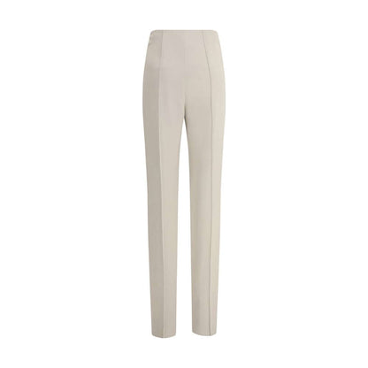 Giorgio Armani Gray Viscose Casual Pants with high waist, side pockets, and sleek seams, crafted for an elegant, sporty look.