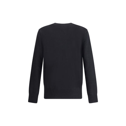 Back view of Givenchy Black Cotton Sweatshirt with ribbed cuffs and hem, featuring elegant design and craftsmanship, made in Italy.