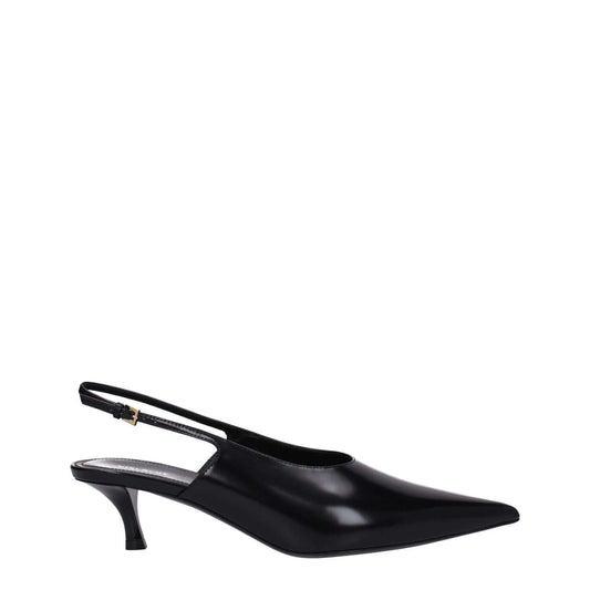 Givenchy Black Leather Mid Heel Pumps with pointy toe and buckle closure, casual style, 5.5 cm heel height.
