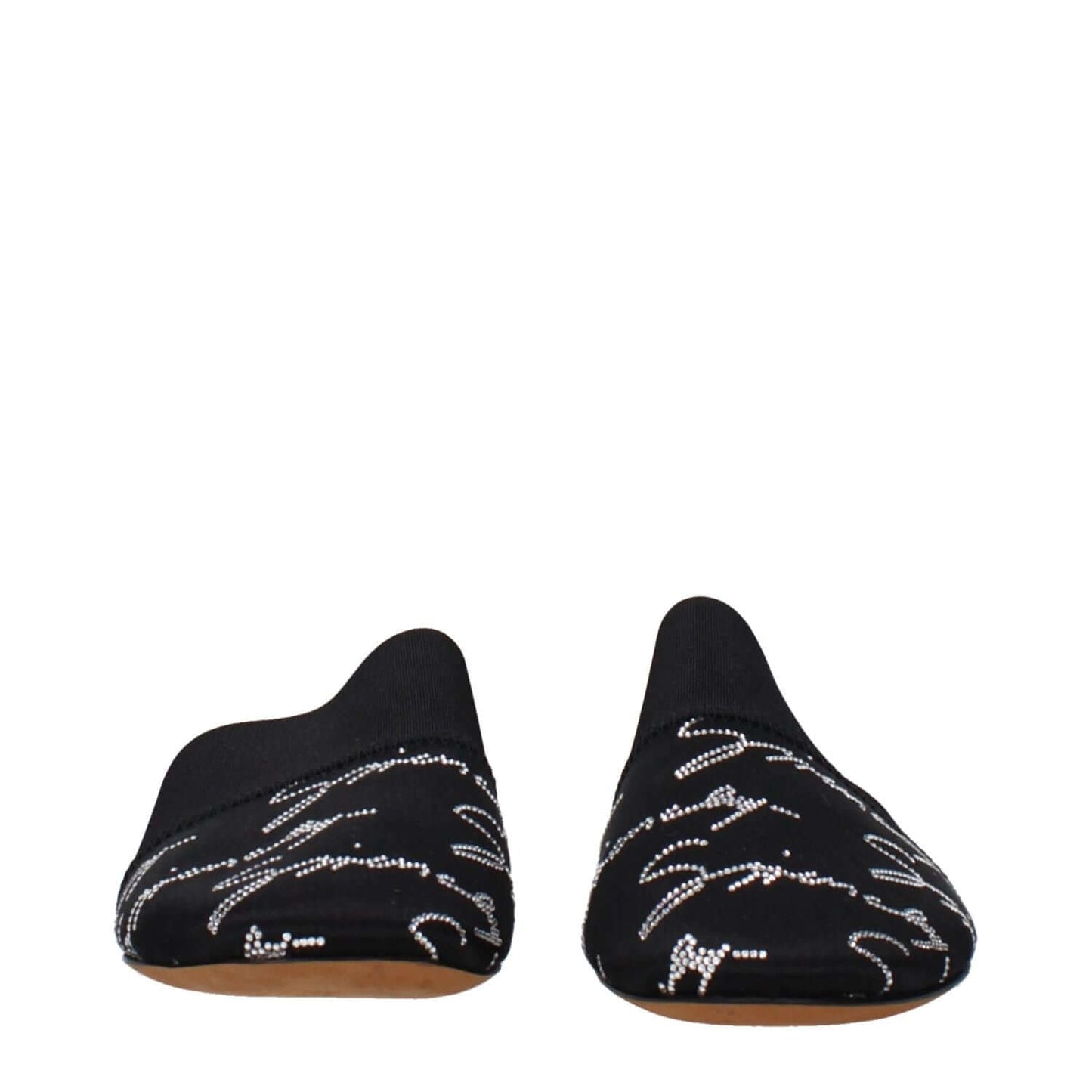 Givenchy Black Satin Slippers with logo, featuring a casual style and low, flat heel.