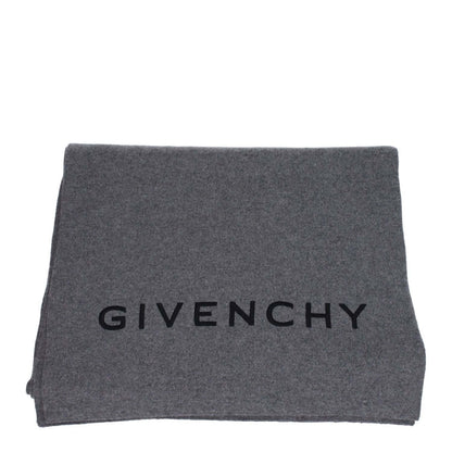 Givenchy Gray Wool Scarf with logo, 70% wool, 30% cashmere, casual style, dimensions 40x180 cm, model BP007RP0H7097.