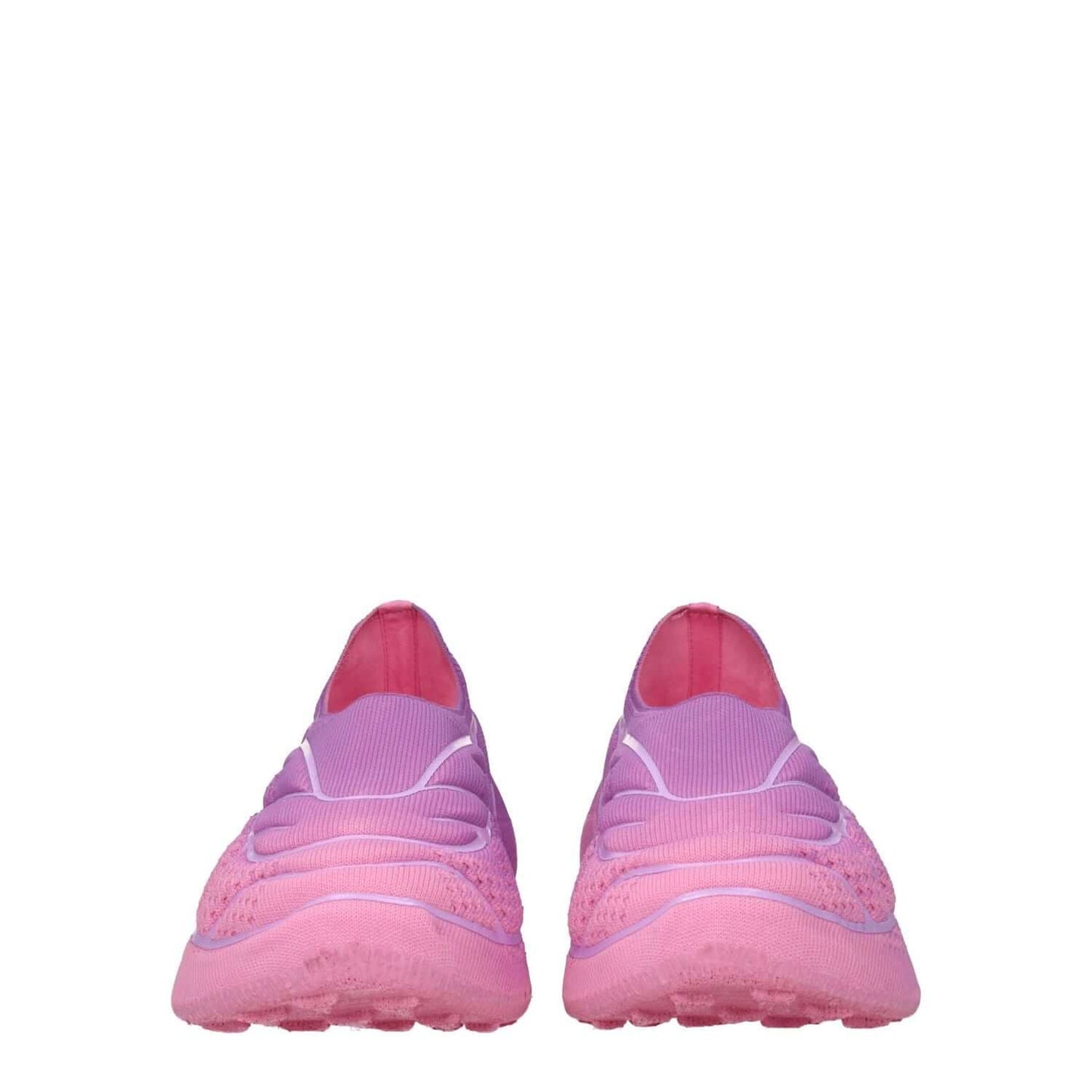 Givenchy Pink Fabric Sneakers with round toe, rubber sole, 3.5 cm mid heels, and violet accents.