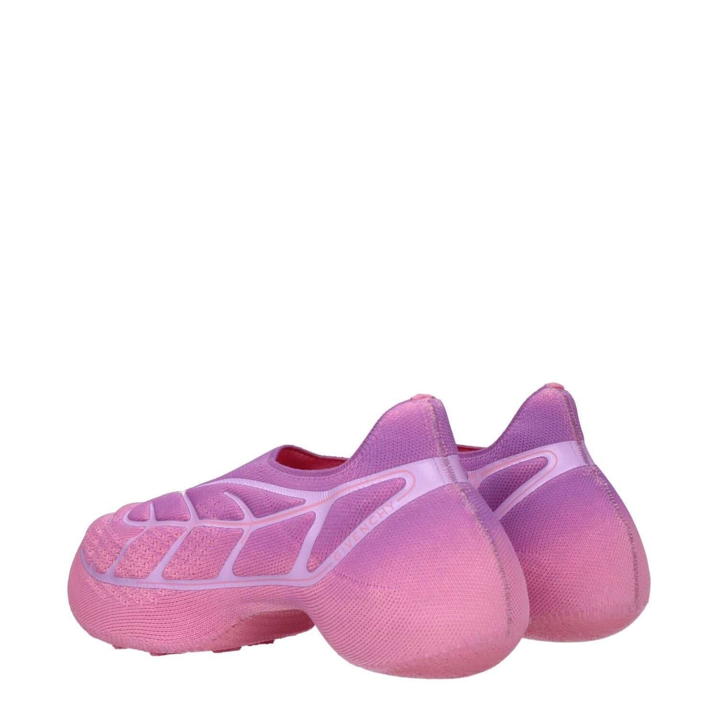 Givenchy Pink Fabric Sneakers with violet accents, sporty glam style, featuring rubber sole and 3.5 cm mid heels. MPN: BE002WE1MV514