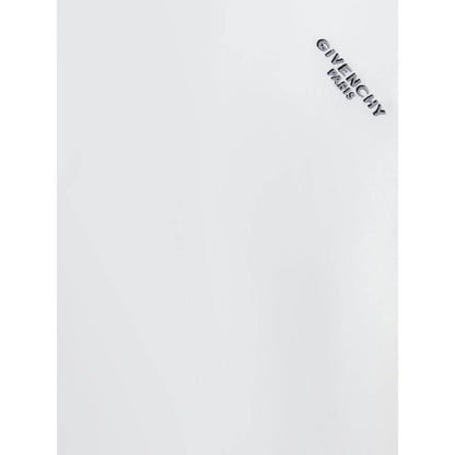 Givenchy White Cotton T-Shirt with angled logo and ribbed crew neck for contemporary style and comfort, AW25 collection.