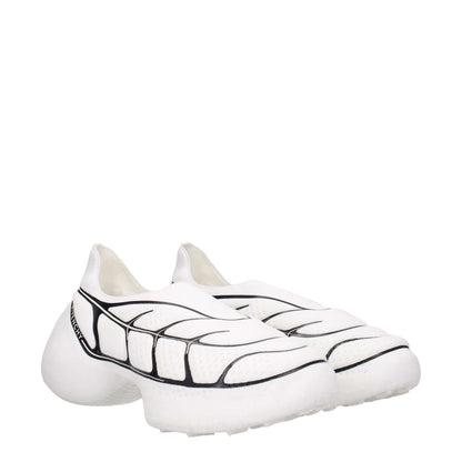 Givenchy White Fabric Low Top Sneakers with side logo and round toe design