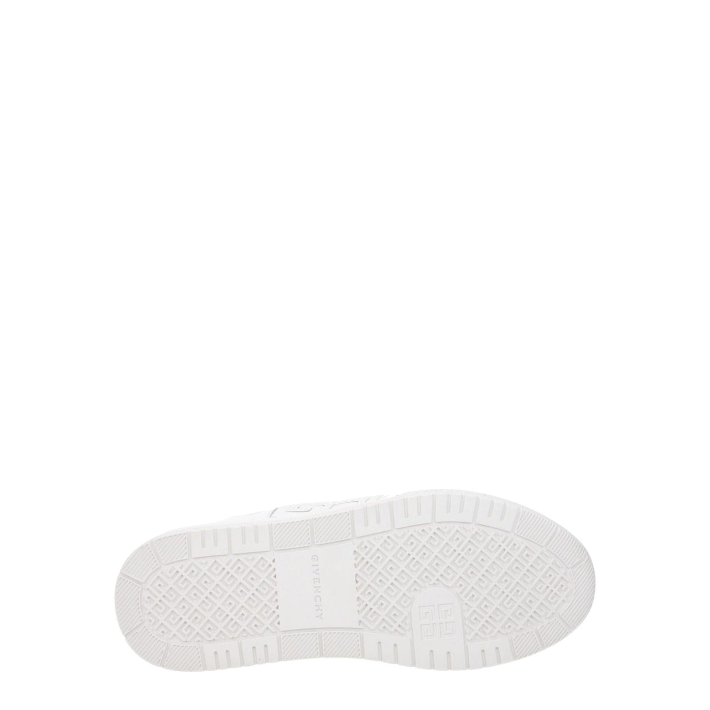 Sole of Givenchy White Leather Low Top Sneakers with logo details on textured rubber surface. MPN BE0030E1QQ100.