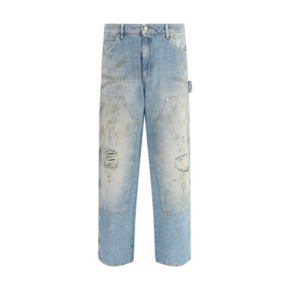 Golden Goose Light Blue Cotton Jeans Denim