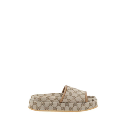 Gucci Beige Polyamide Flat Sandals