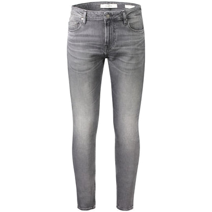 Alt Tag: Guess Jeans Gray Cotton Men Jeans, super skinny fit with modern style and iconic logo, five-pocket design and button zip closure.