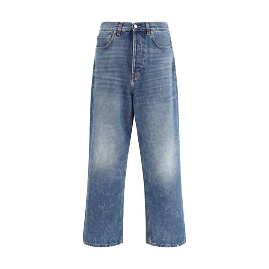 Haikure Light Blue Cotton Relaxed Fit Jeans