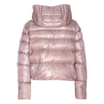 Herno Coats Lilac rose pink padded jacket with hood, long sleeves, zip fastening, and zip pockets, made from nylon down material.