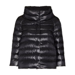Herno Jackets Black Sofia nylon cape, stylish black padded jacket for women, luxurious and warm outerwear.