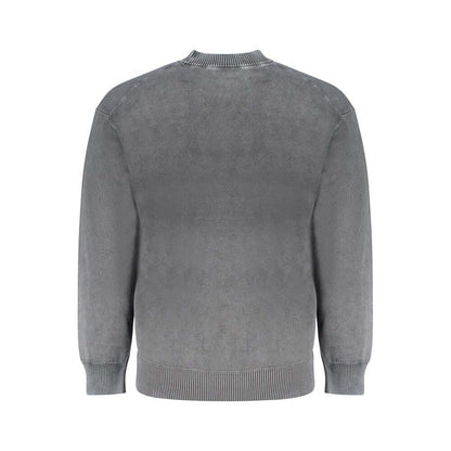Hugo Boss Black Cotton Sweater - Long-Sleeved Crew Neck with Logo Made from Regenerative Cotton - Back View