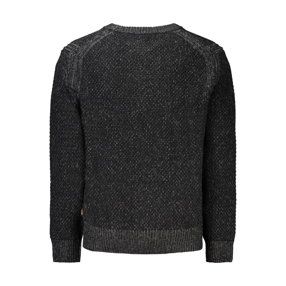 Back view of Hugo Boss Black Wool Men Sweater showing texture and design.