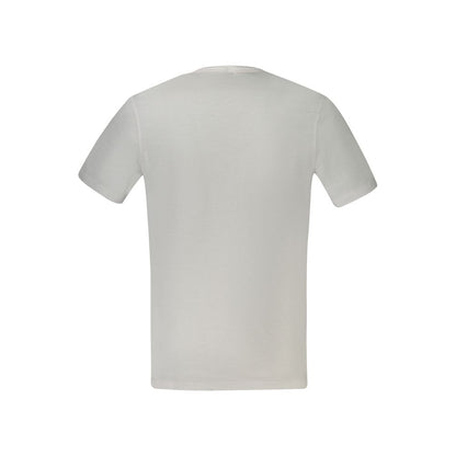 Back view of Hugo Boss White Cotton T-Shirt, short sleeve crew neck with logo print.