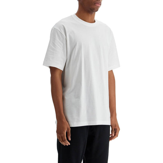 Y-3 white cotton t-shirt with wide neckline Topwear Y-3 Light Gray