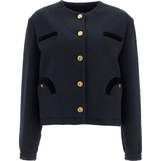 Blaze Milano cropped black cotton bolero with golden buttons Jackets Blaze Milano Dark Slate Gray