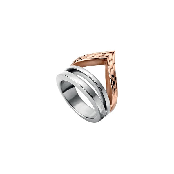 JUST CAVALLI JEWELS JEWELRY Mod. JCRG00110408 two-tone designer ring
