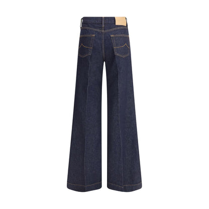 Rear view of Jacob Cohen Wide leg Jeans showing high waist, classic five-pocket design, and wide leg silhouette.