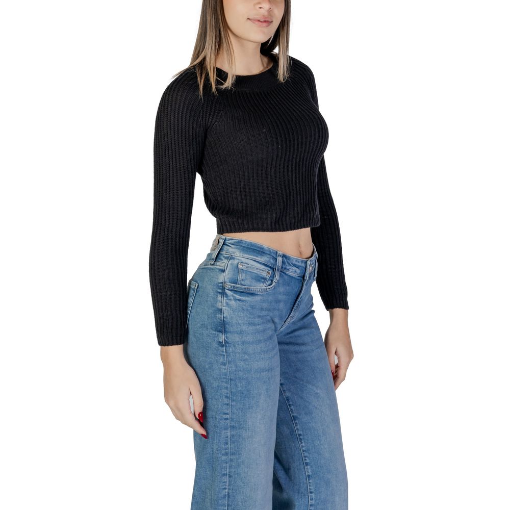 Jacqueline De Yong Black Marabou Sweatshirt