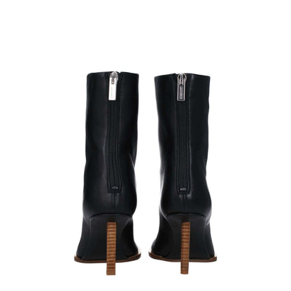 Jacquemus Black Leather Ankle Boots