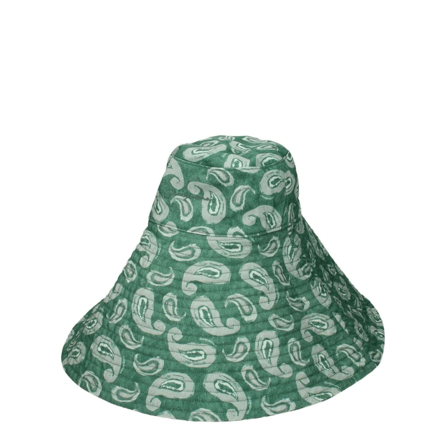 Jacquemus Green Cotton Sunhat with vintage style and side logo print. MPN 235AC47413845CQ, F78007 cotton, unique design for fashion lovers.