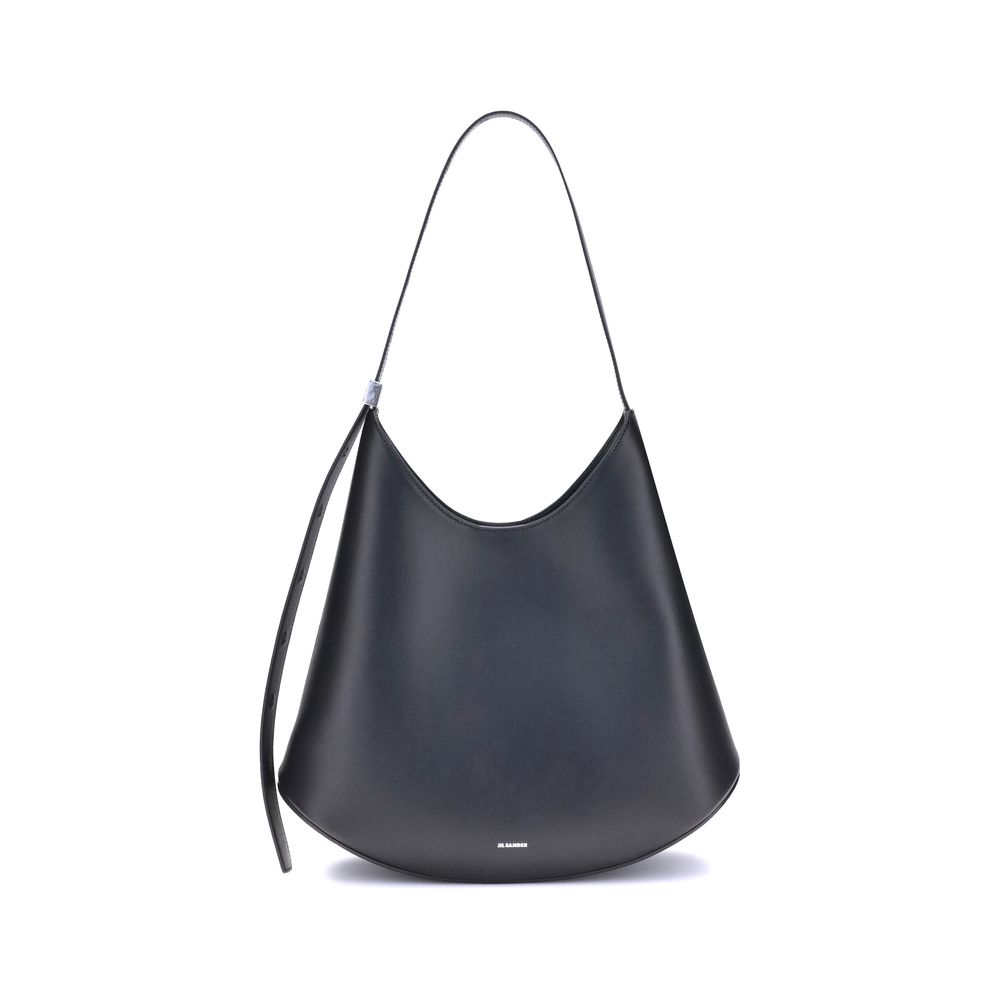 Jil Sander Black Calf Leather Bos Taurus Shoulder Bag