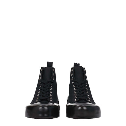 Jil Sander Black Fabric High Top Sneakers