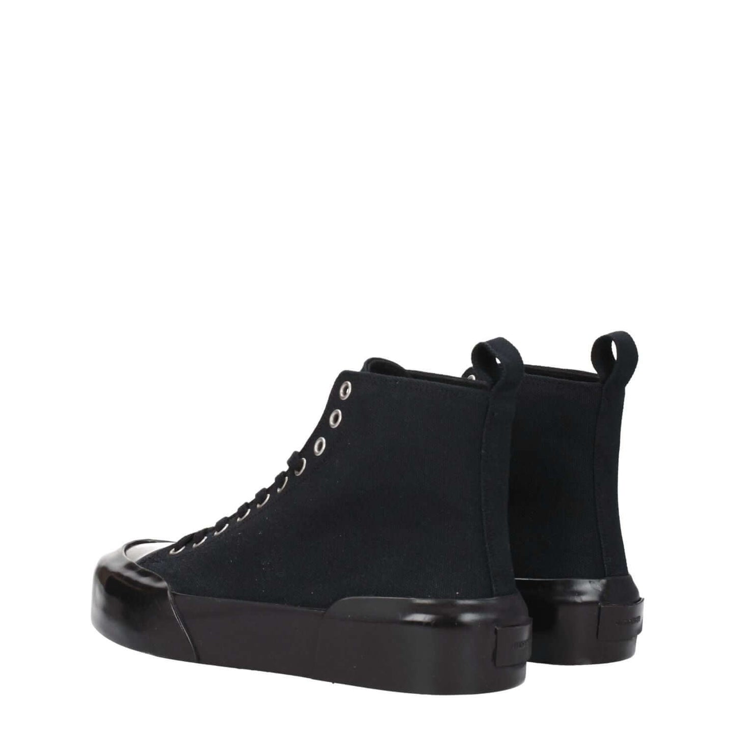 Jil Sander Black Fabric High Top Sneakers
