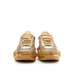Women's Jimmy Choo Diamond Glittered Sneakers with almond toe and iconic diamond-shaped rubber sole, showcasing front lace-up closure.
