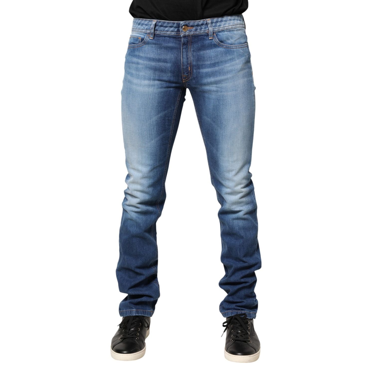 Just Cavalli Blue Washed Mid Waist Skinny Denim Trouser Jeans
