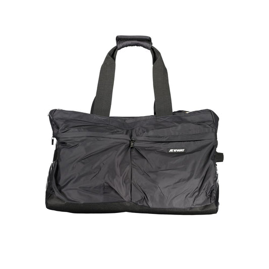 K-WAY Black Polyester Luggage And Travel with shoulder handles, external and internal pockets, contrasting details, and zip closure.