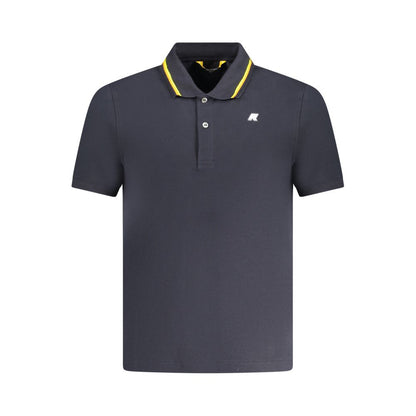 K-WAY Blue Cotton Polo Shirt with short sleeves, 2 buttons, and contrasting details featuring a logo.