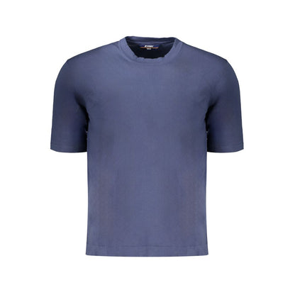 K-WAY Blue Cotton Sweater, short-sleeved crew neck t-shirt with logo.