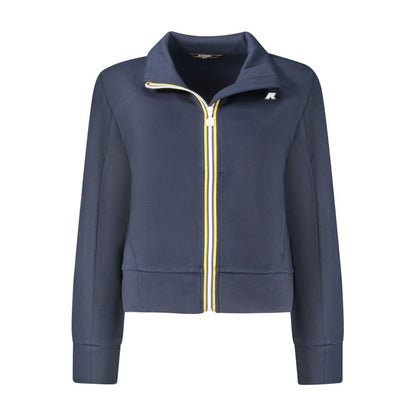 K-WAY Blue Polyester Women Sweater with zippered front and contrasting details, featuring iconic K-WAY logo.