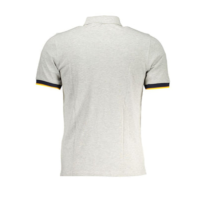 Back view of K-WAY Brown Cotton Men Polo Shirt with short sleeves and contrast details.