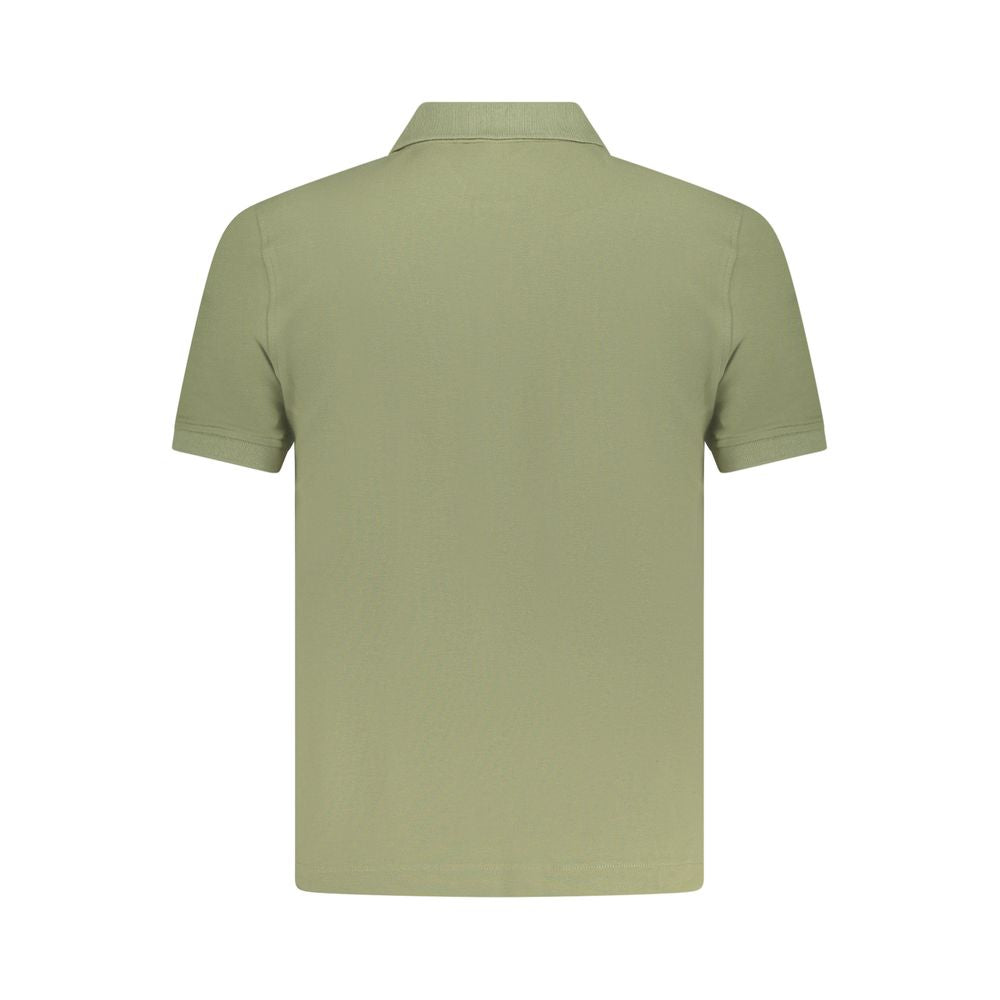 K-WAY Green Cotton Polo Shirt - short sleeve, 2 buttons, with logo application. Perfect casual wear for style and comfort.