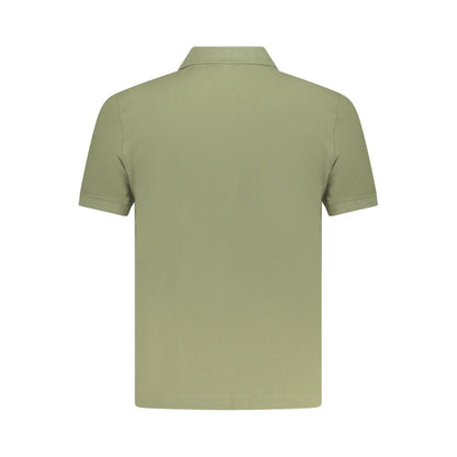 K-WAY Green Cotton Polo Shirt - short sleeve, 2 buttons, with logo application. Perfect casual wear for style and comfort.