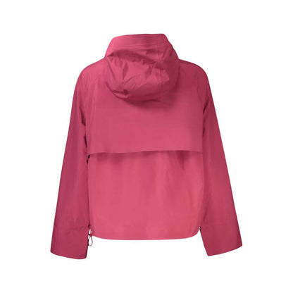 K-WAY Purple Polyester Jackets & Coat, long sleeve, hooded, with 2 external and internal pockets, featuring zip and logo.