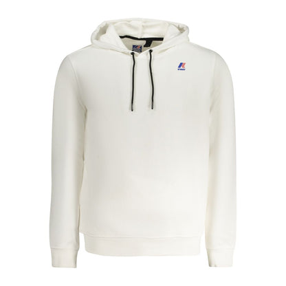 K-WAY White Cotton Men Sweater with hood and logo, showcasing sleek design and comfort for trendy fashion enthusiasts.
