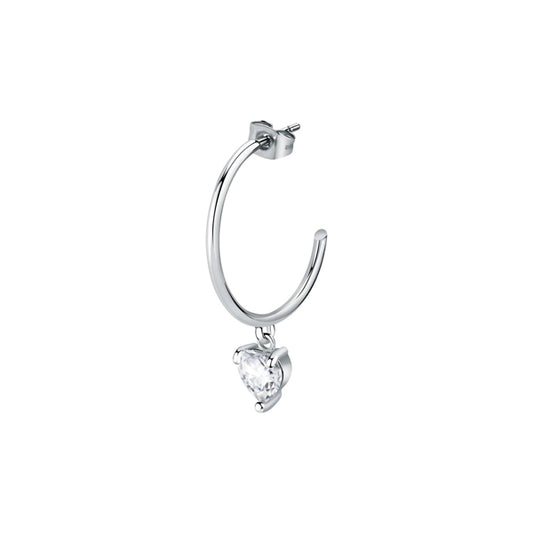 LA PETITE STORY JEWELRY Mod. LPS02AQM26 silver hoop earring with heart-shaped pendant