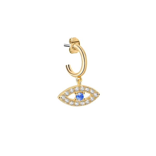LA PETITE STORY JEWELRY Mod. LPS02ARQ34 gold earring with eye charm and blue stone