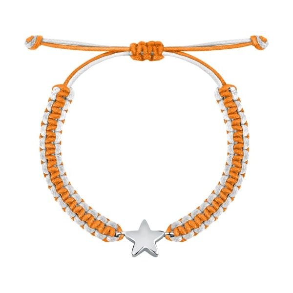 LA PETITE STORY JEWELRY Mod. LPS05ARR79 - Star Charm Bracelet with Orange and White Braided Cord