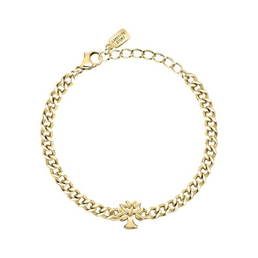 Gold bracelet from LA PETITE STORY JEWELRY Mod. LPS05ASF58 with tree charm and clasp.