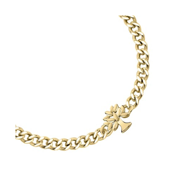 Gold chain necklace featuring floral design from LA PETITE STORY JEWELRY Mod. LPS05ASF58, elegant accessory for any occasion.