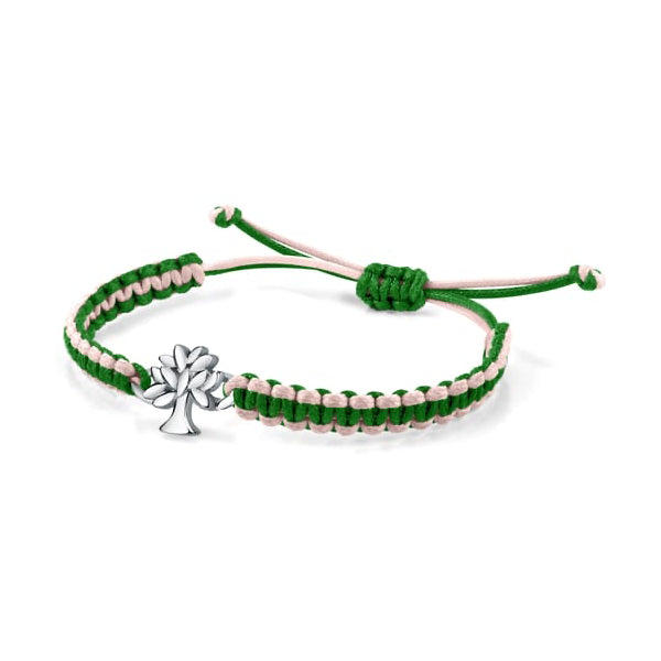 LA PETITE STORY JEWELRY Mod. LPS05ASF60 green and pink adjustable bracelet with silver tree charm
